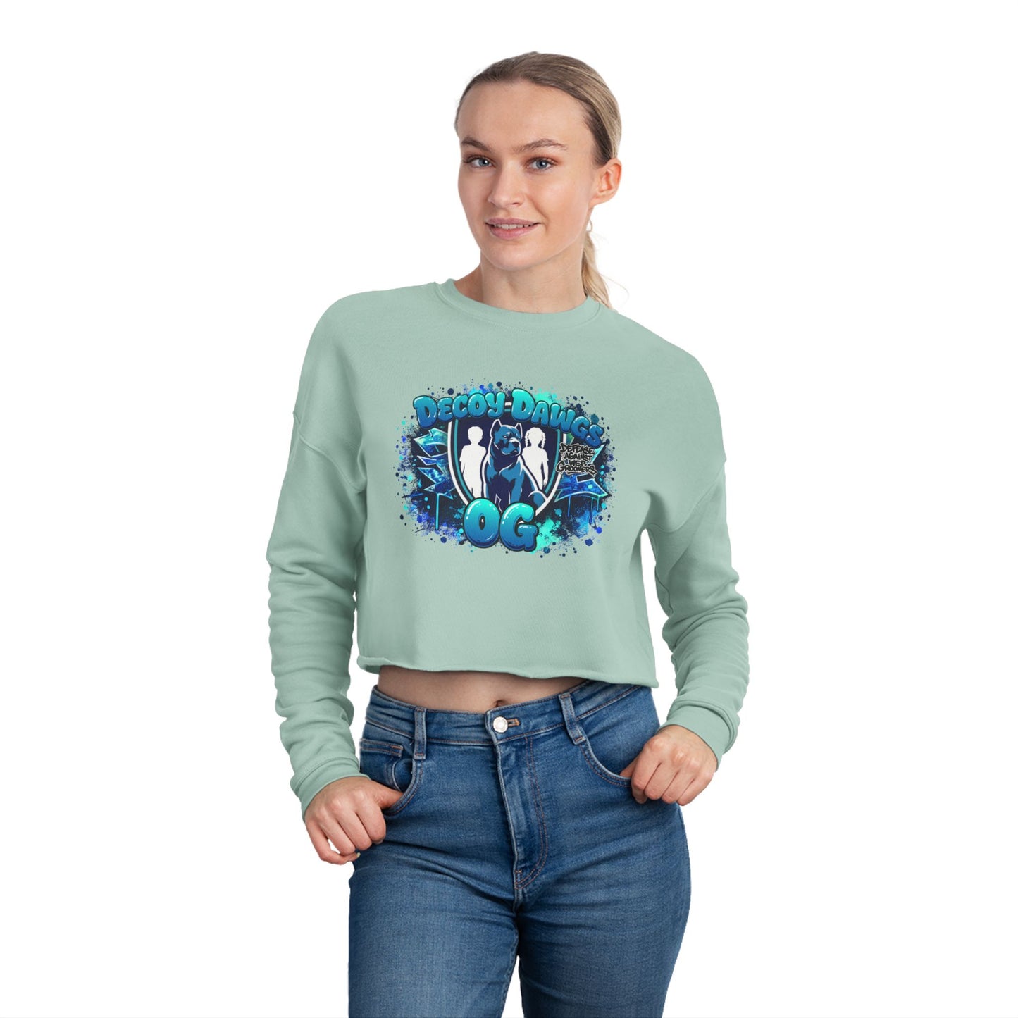 Blue OG DAWGs Design Women's Cropped Sweatshirt