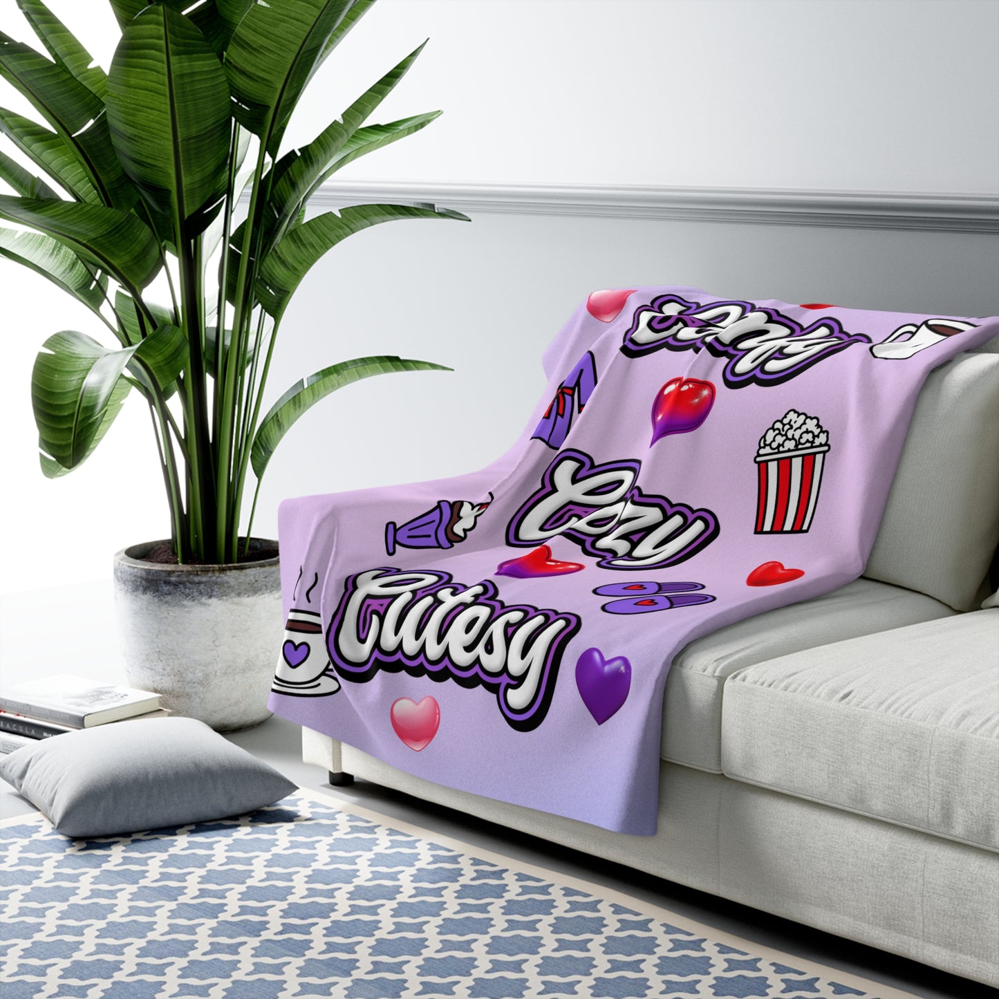 "Comfy Cozy Cutesy" Blanket 50 x 60