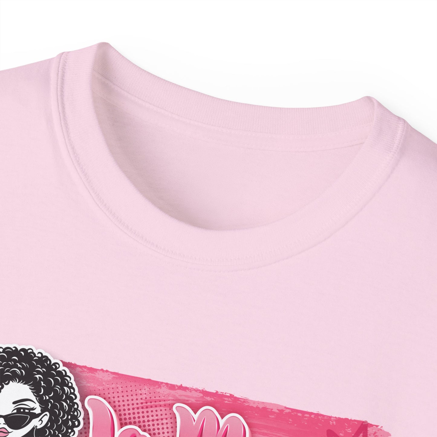"LaMaow" Graphic Tee — Pink Brushstroke Portrait T‑Shirt v3