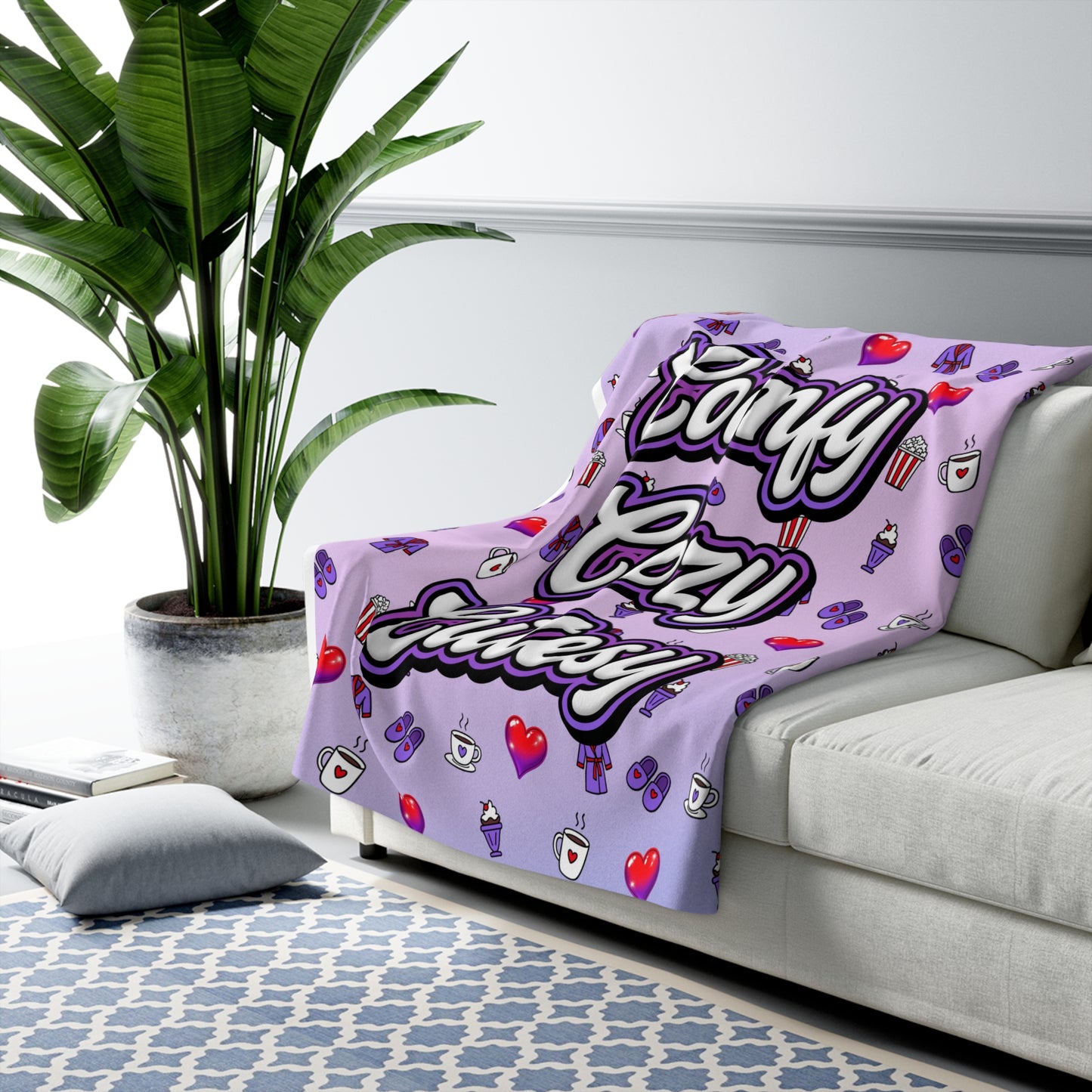 "Comfy Cozy Cutesy" Blanket 50 x 60