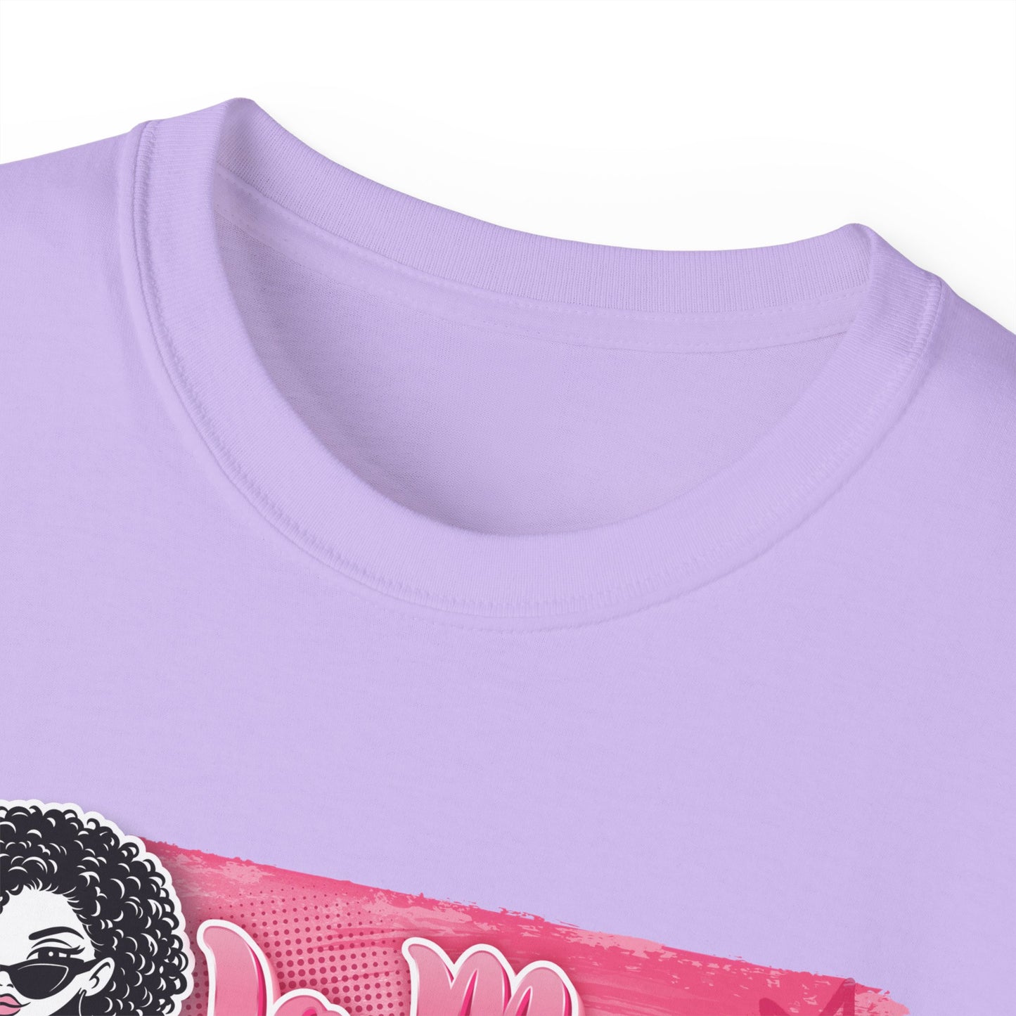 "LaMaow" Graphic Tee — Pink Brushstroke Portrait T‑Shirt v3