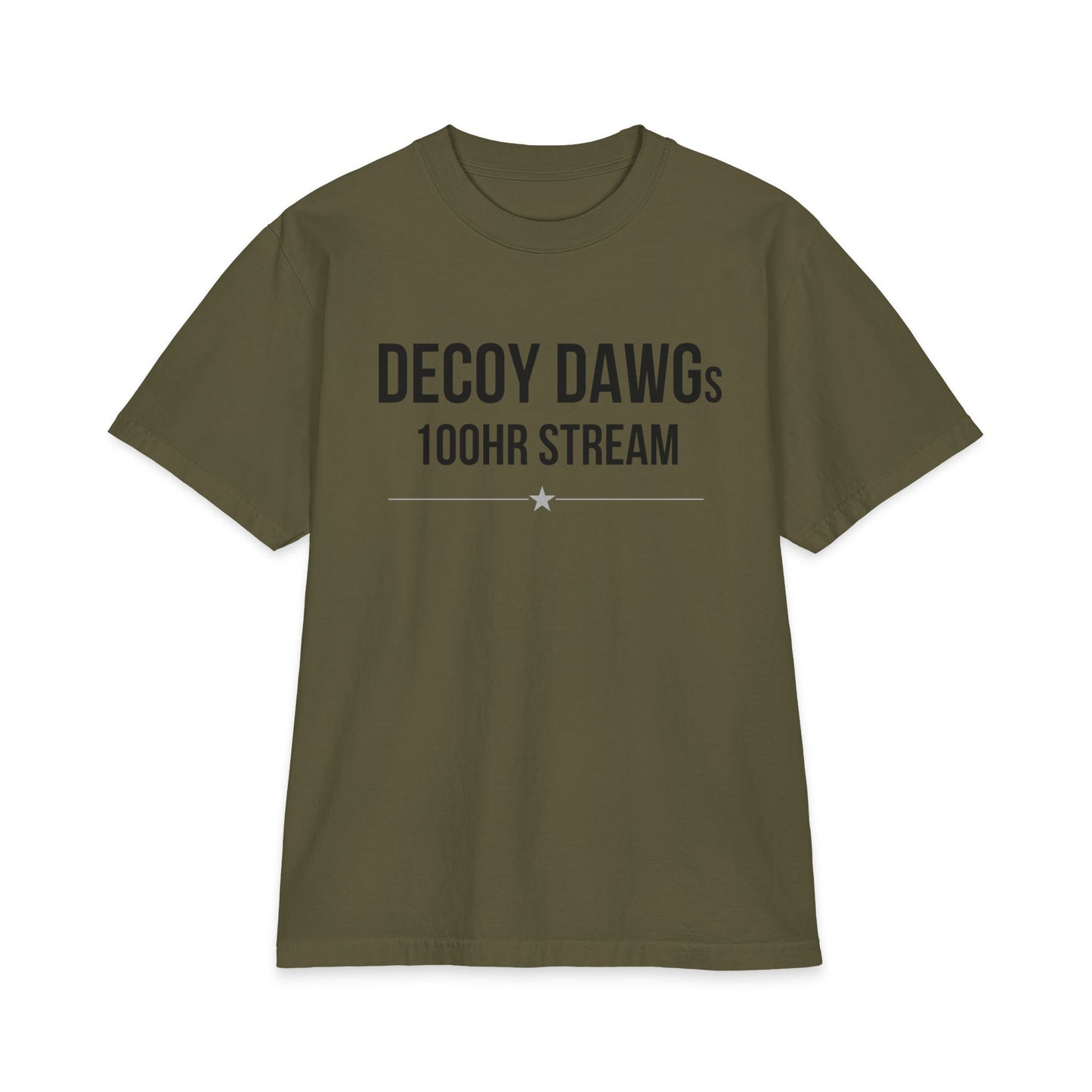 T-Shirt — Decoy Dawgs 100HR Stream "We Chase Predators" Survival Tee