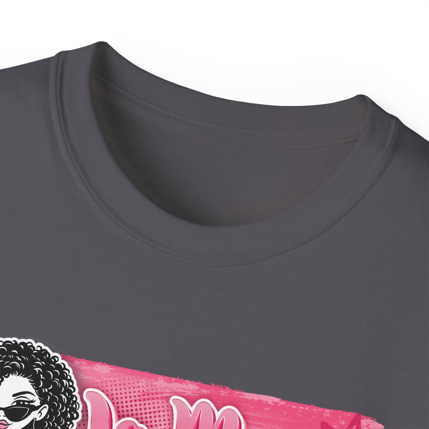 "LaMaow" Graphic Tee — Pink Brushstroke Portrait T‑Shirt v3